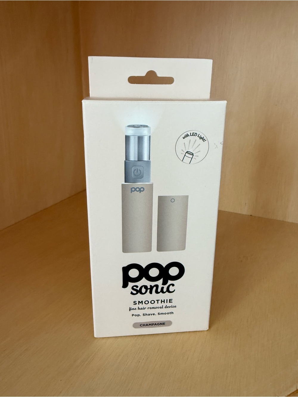Pop Sonic SMOOTHIE Fine Hair Removal Device CHAMPAGNE New In Box NIB